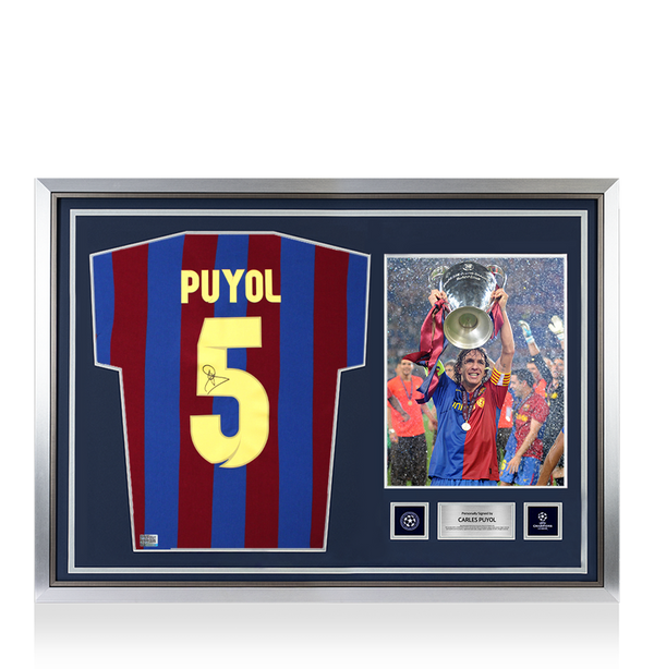 Carles Puyol Official UEFA Champions League Back Signed and Hero