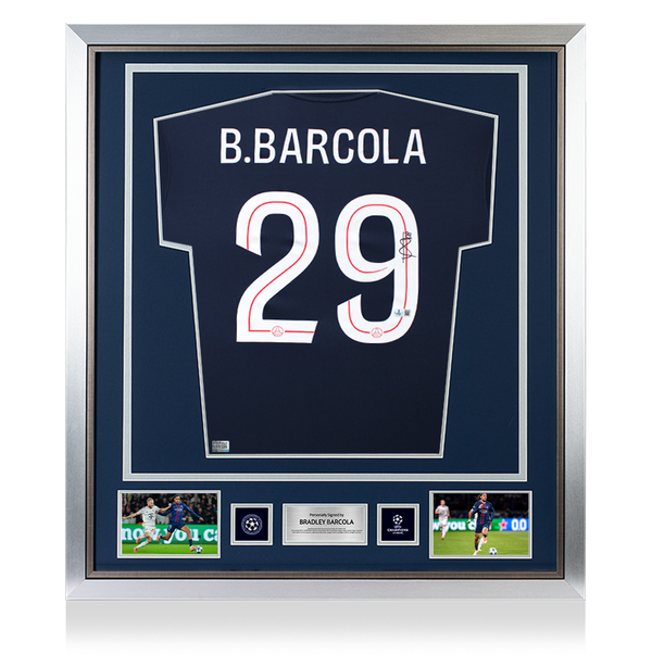 Bradley Barcola Official UEFA Champions League Back Signed and