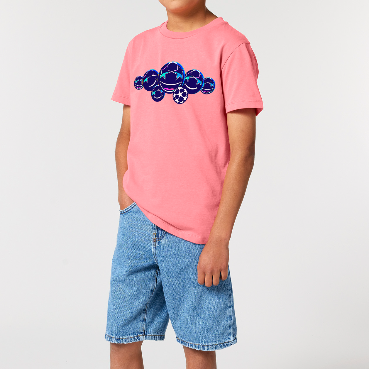 UCL Smiling Starball #2 Kids T-Shirt - Pink Joy UEFA Club Competitions Online Store