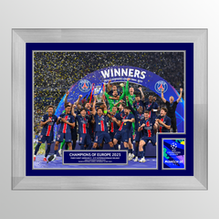 2025 UEFA Champions League Final Munich Framed Winners Trophy Lift