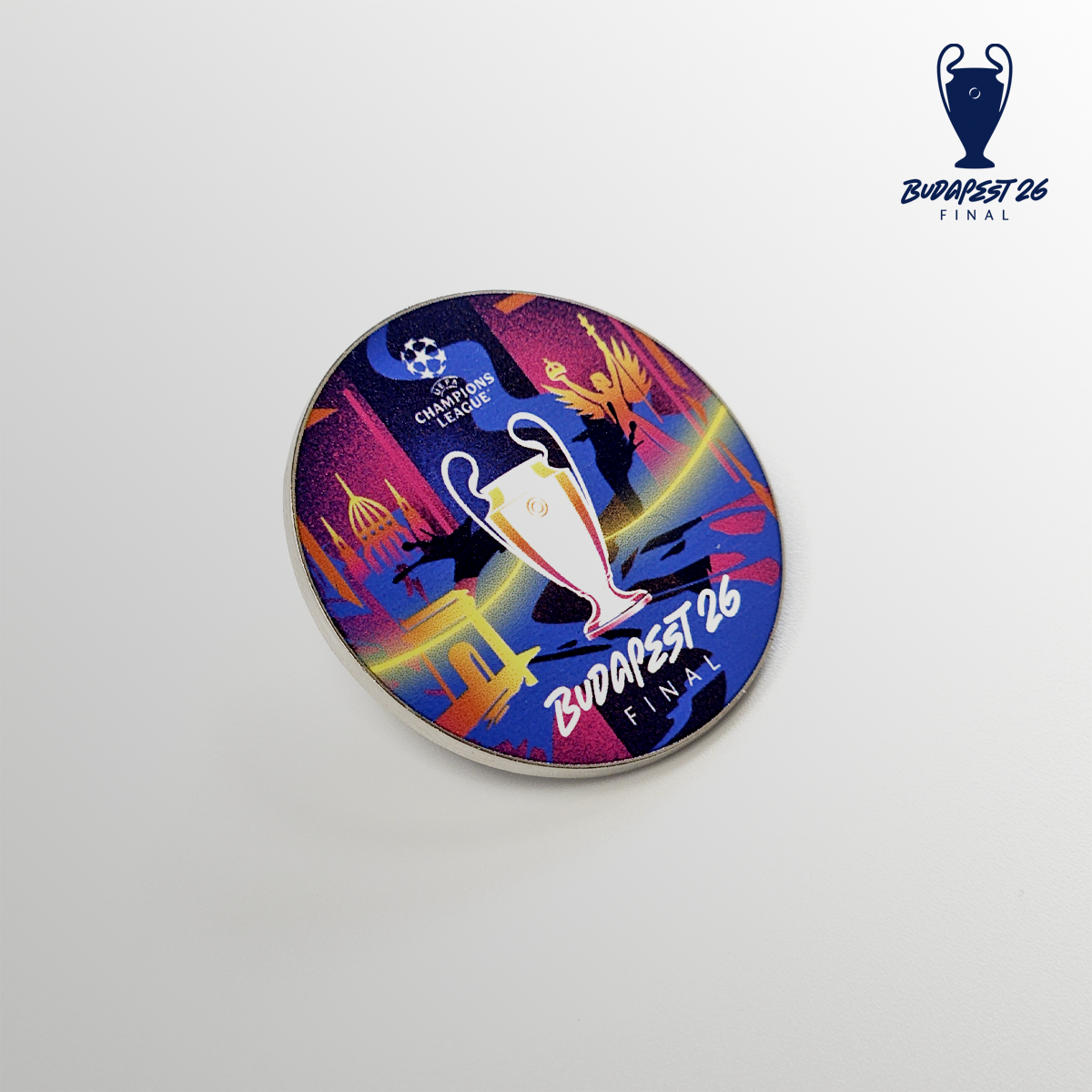 Budapest 26 UCL Final Roundel Pin Badge