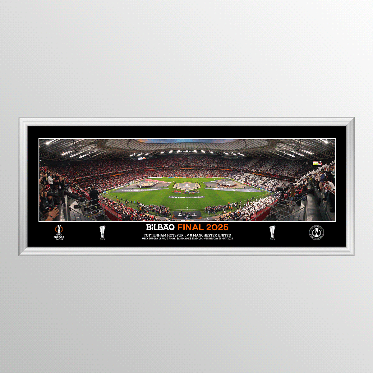 2025 UEFA Europa League Final Bilbao Line up 20" Panoramic Visual UEFA Club Competitions Online Store