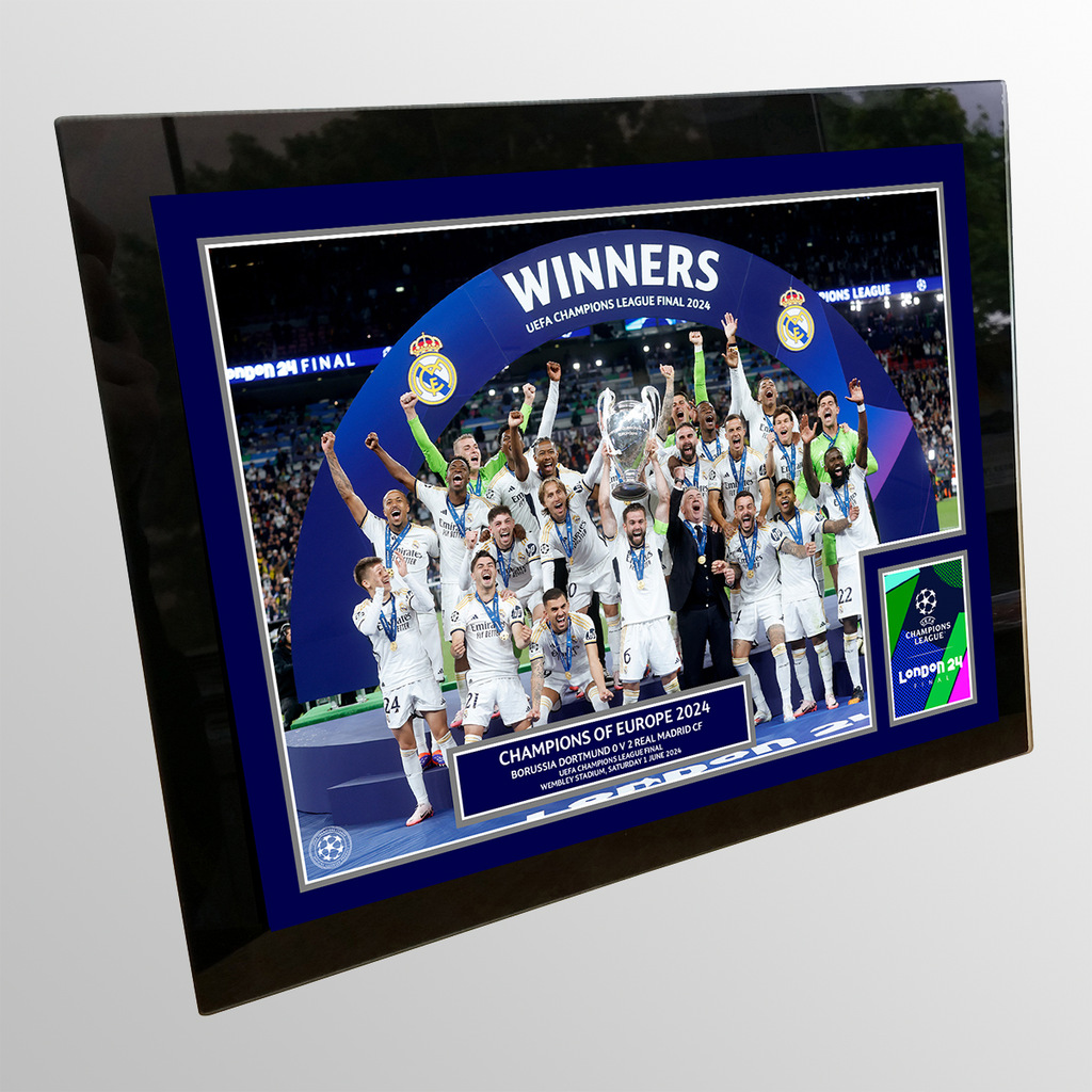 【限定品】UEFA CL Madrid19 Final ガラス皿&ピックセット 2024 UEFA Champions League Final London Tempered Glass Winners