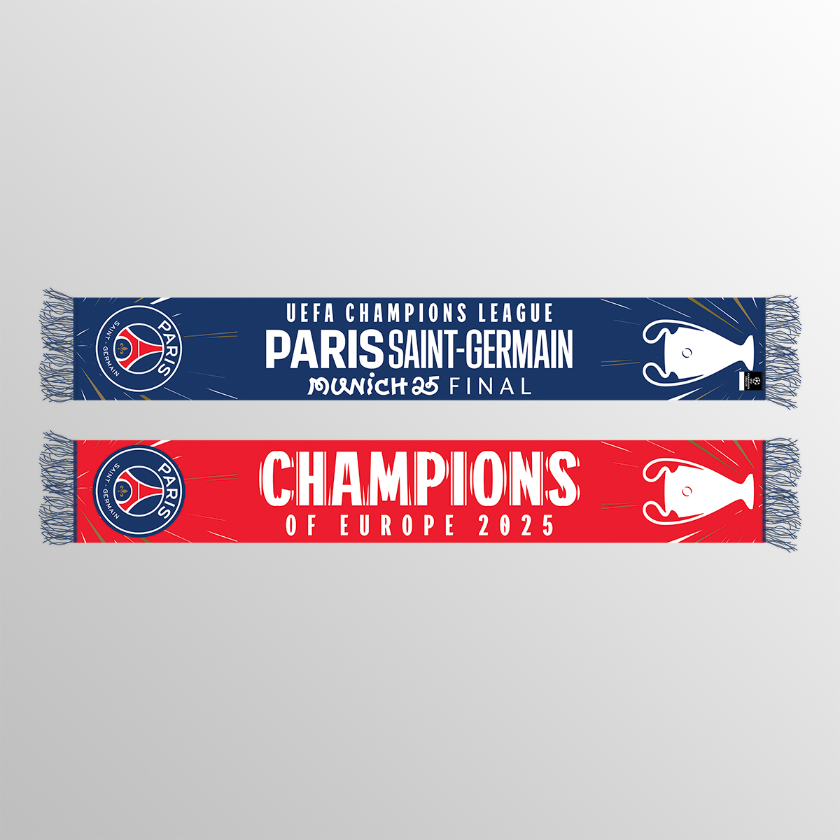 Munich 25 UCL Final Paris Saint-Germain Winners Scarf UEFA Club Competitions Online Store