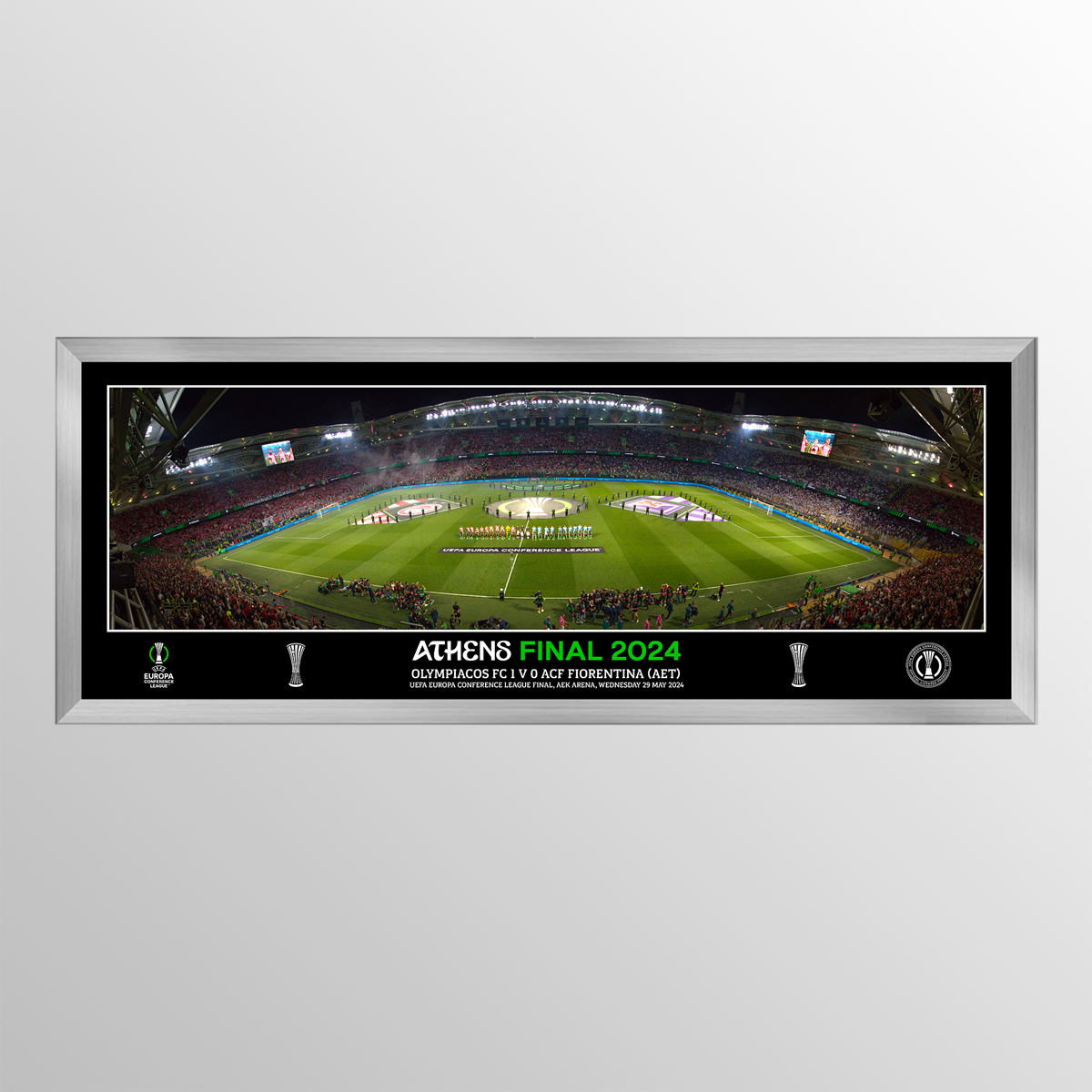 2024 UEFA Europa Conference League Final Athens Line up 30" Panoramic Visual UEFA Club Competitions Online Store