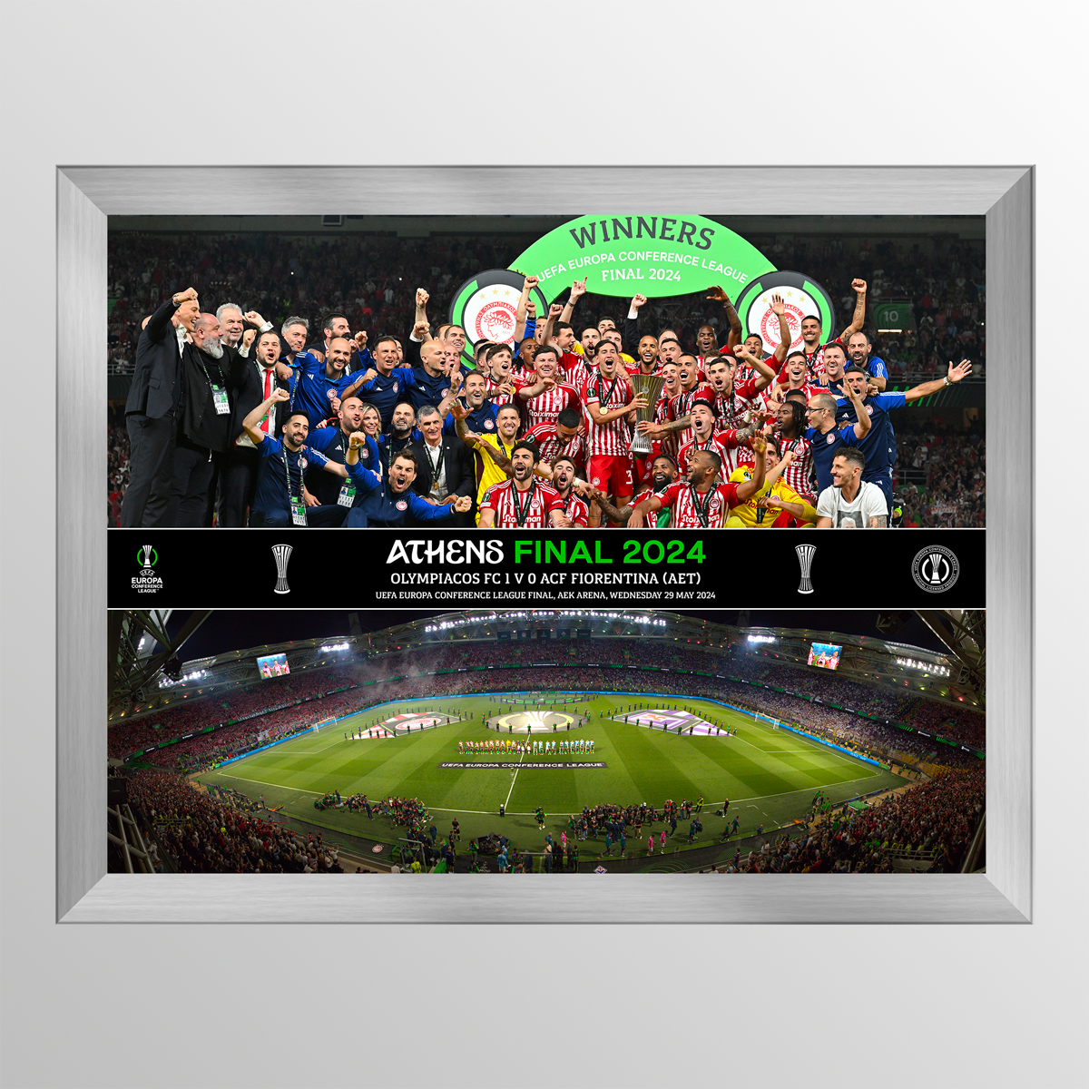 2024 UEFA Europa Conference League Final Athens Celebration Montage Featuring Trophy Lift and Panoramic Line Up UEFA Club Competitions Online Store