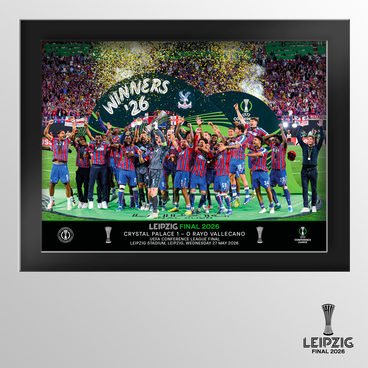 2026 UEFA Europa Conference League Final Leipzig Tempered Glass Winners Cup Lift - Crystal Palace