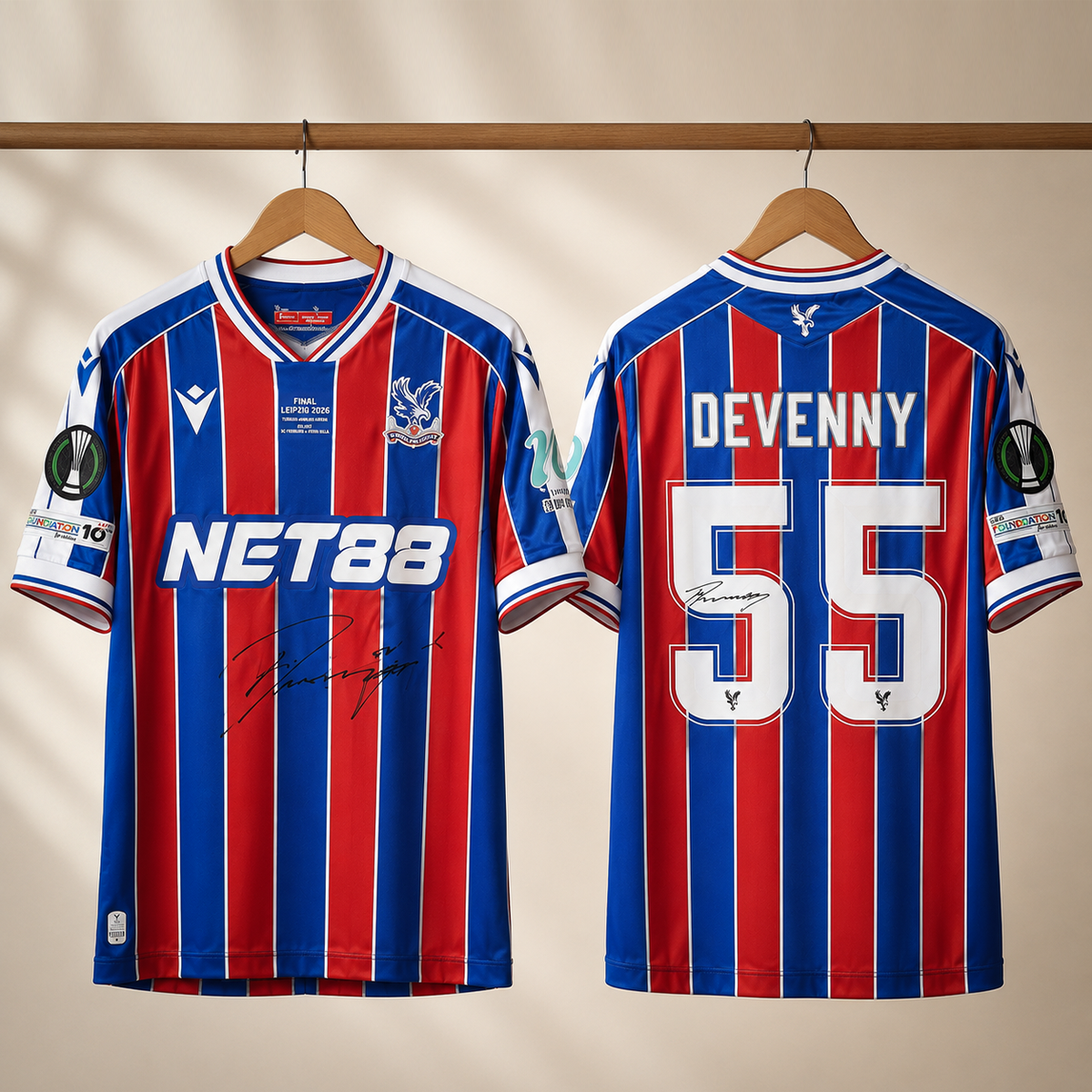 PRIZE DRAW – Justin Devenny Signed Crystal Palace UEFA Conference League Final Shirt UEFA Club Competitions Online Store