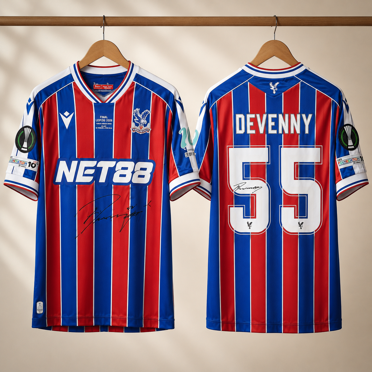 PRIZE DRAW – Justin Devenny Signed Crystal Palace UEFA Conference League Final Shirt
