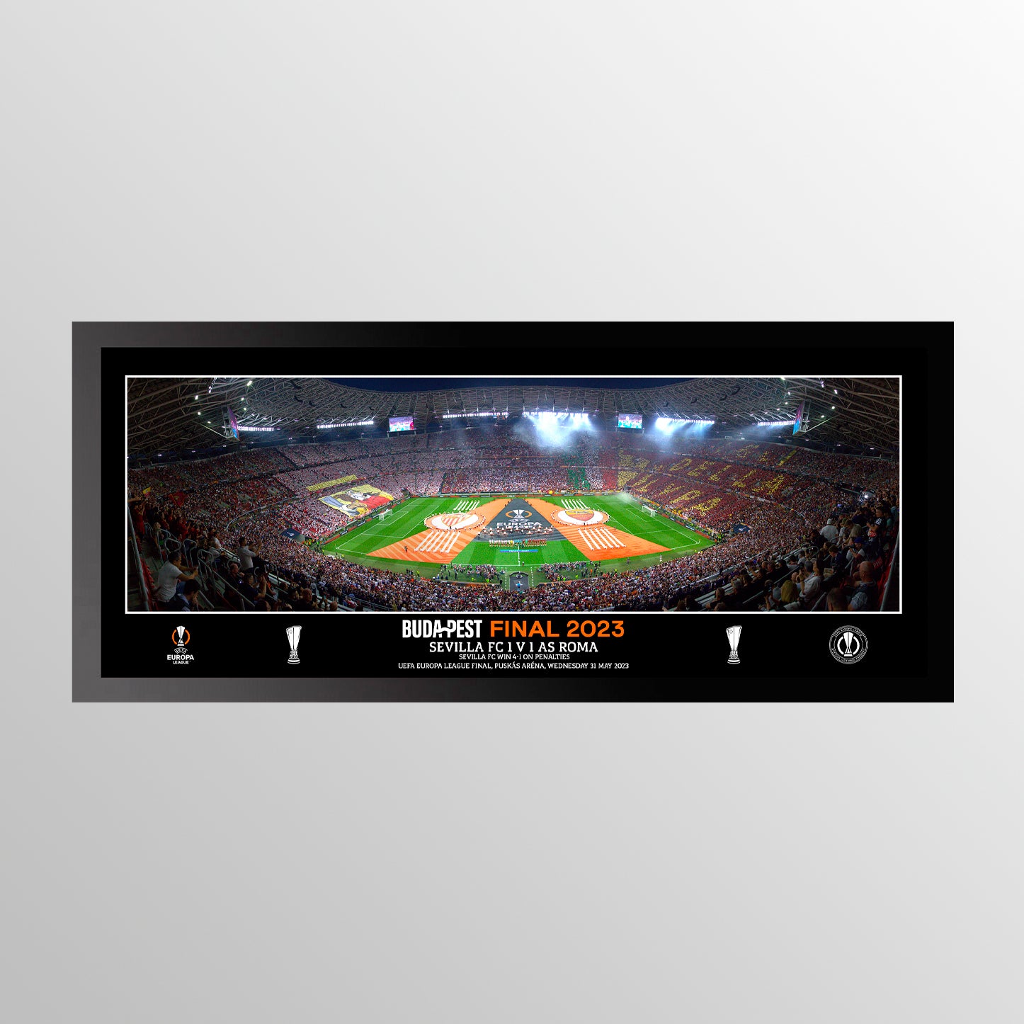 2023 UEFA Europa League Final Budapest Line Up Tempered Glass Panoramic UEFA Club Competitions Online Store