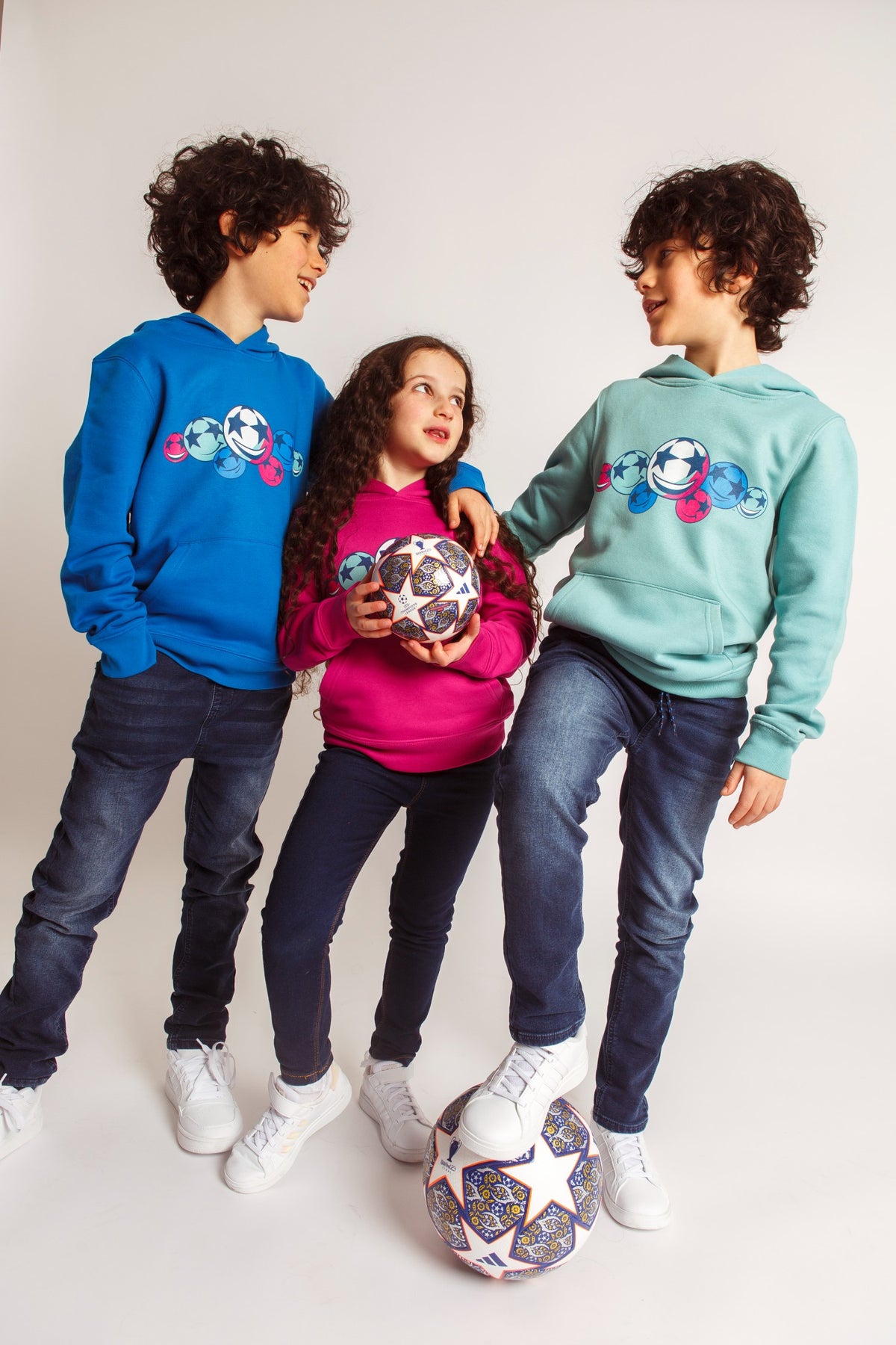 UCL Smiling Starball Kinder Kapuzenpullover – Königsblau