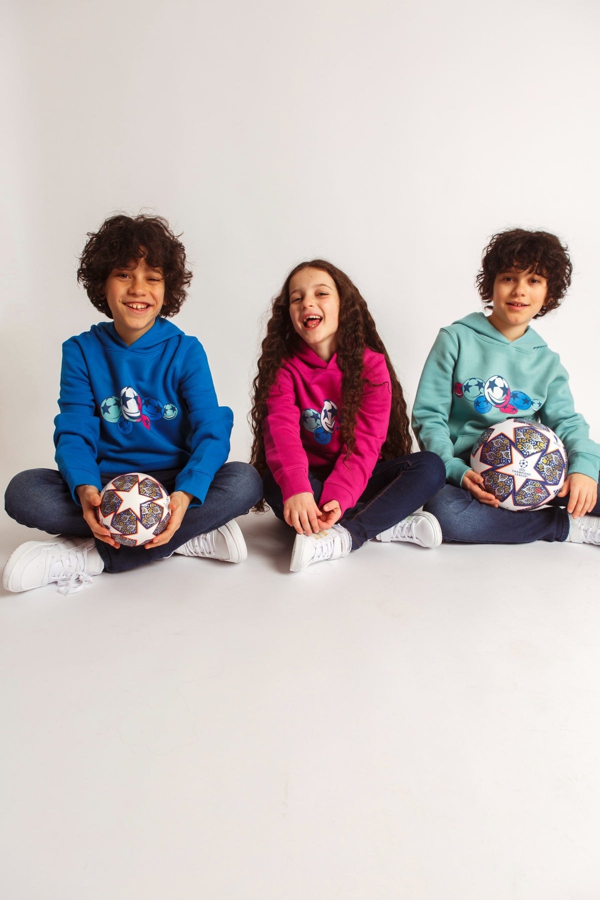 Felpa con cappuccio per bambini UCL Smiling Starball - blu reale