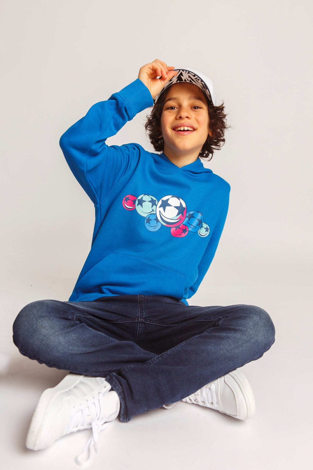 UCL Smiling Starball Kids Hoodie - Royal Blue