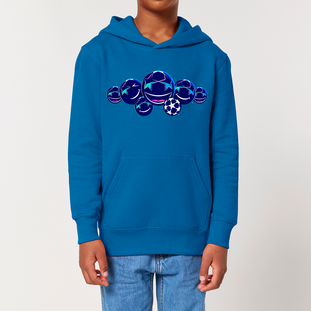 UCL Smiling Starball #2 Kids Hoodie - Royal Blue UEFA Club Competitions Online Store