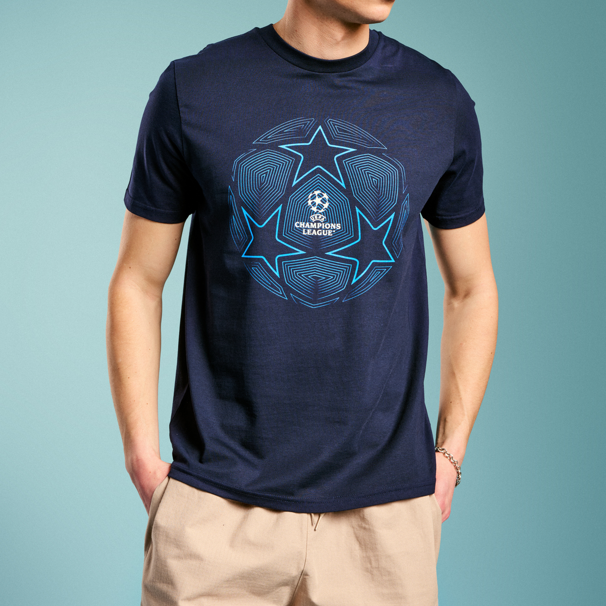 UEFA Champions League - Pattern Starball Navy T-Shirt