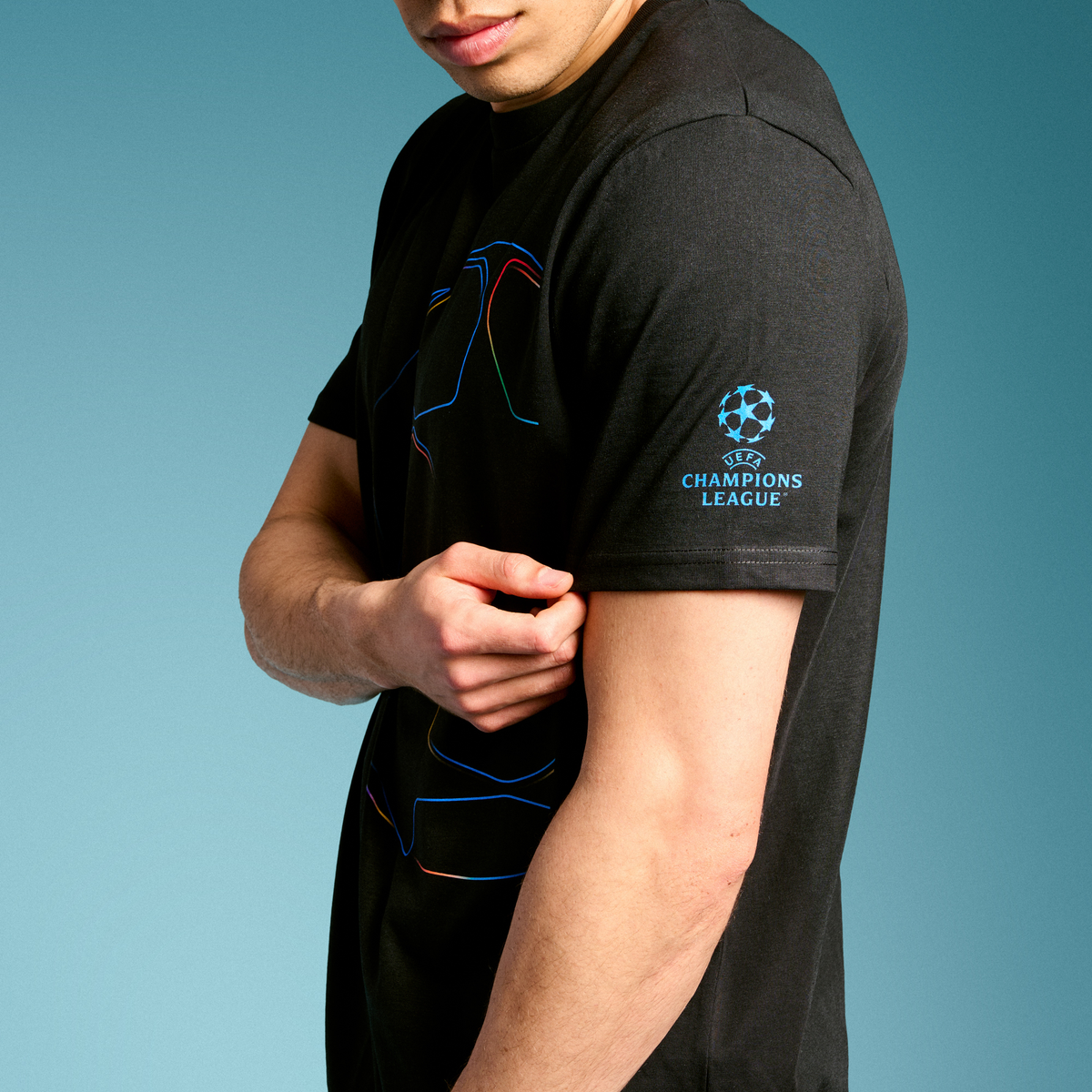 UEFA Champions League - Starball Line Black T-Shirt