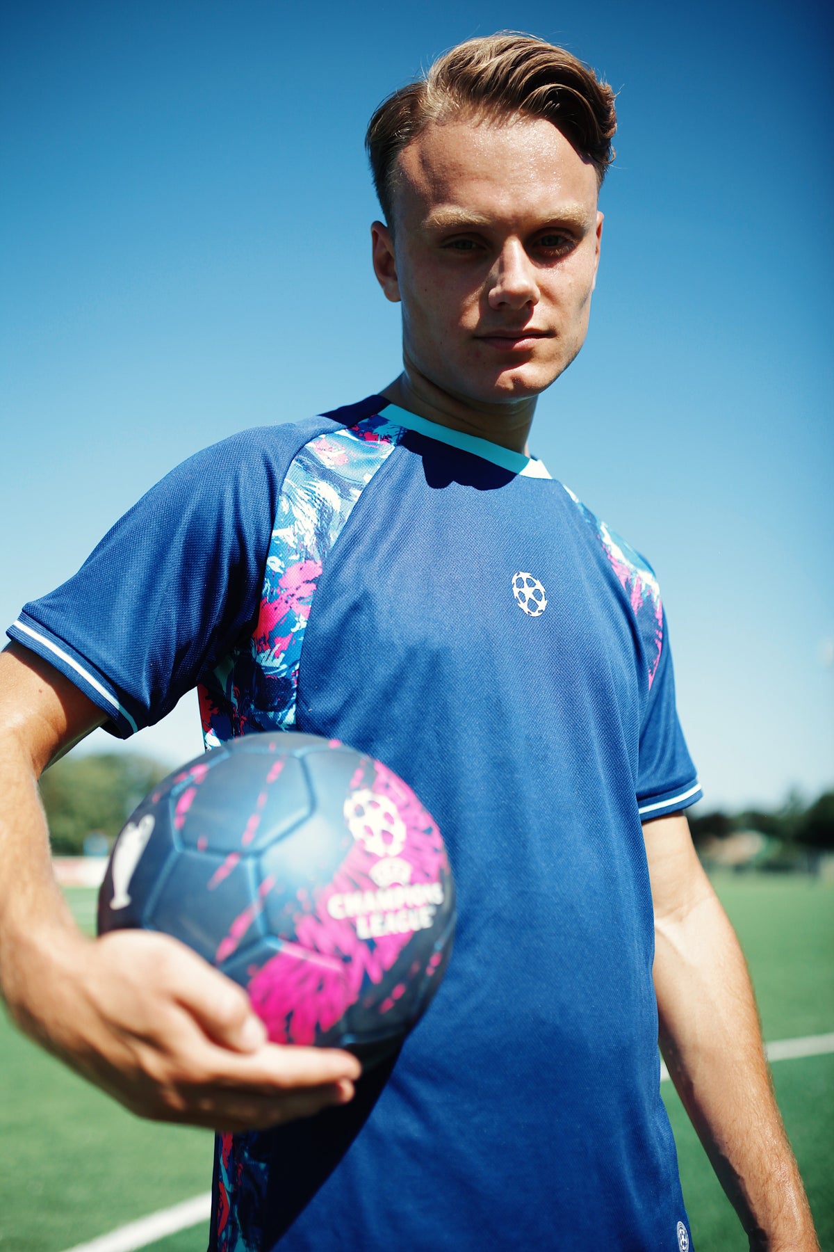 T-shirt de performance bleu de la Ligue des champions de l&#39;UEFA