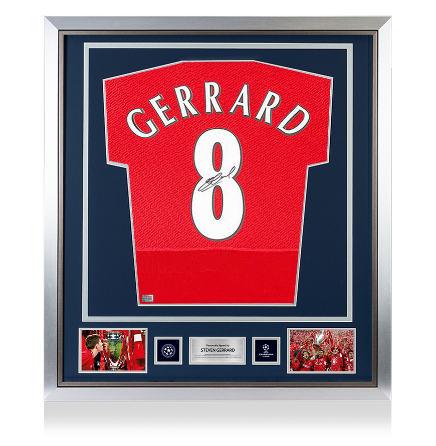 2005 Champions League Shirt Steven Gerrard Signed Liverpool 2005