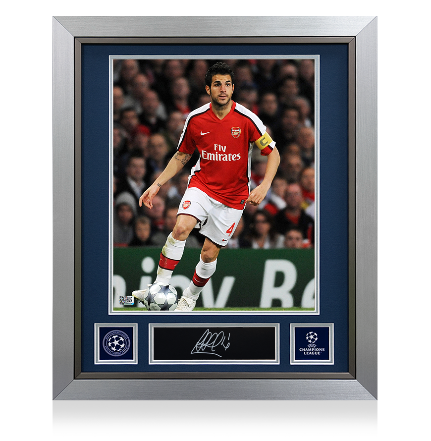 Cesc Fabregas Official UEFA Champions League Signed Plaque and Photo Frame: Arsenal Legend