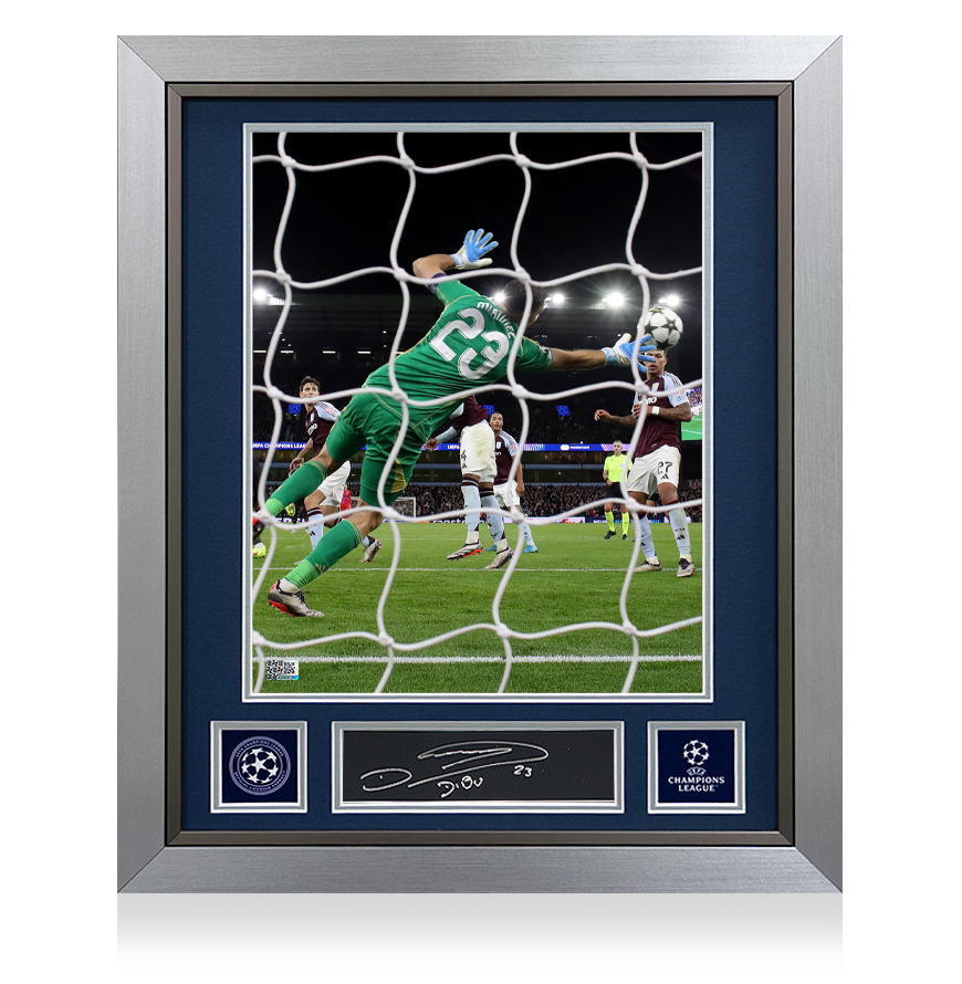 Emiliano Martinez Official UEFA Champions League Signed Plaque and Photo Frame: Iconic Saves vs FC Bayern Munich UEFA Club Competitions Online Store