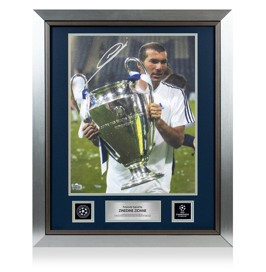 Zinedine Zidane Official UEFA Champions League Signed and Framed Real Madrid Photo: 2002 UEFA Champions League Winner UEFA Club Competitions Online Store