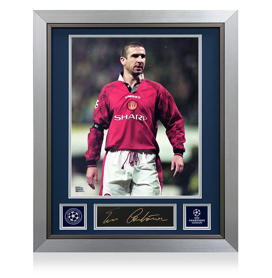 Eric Cantona Official UEFA Champions League Signed Plaque and Photo Frame: Manchester United Icon