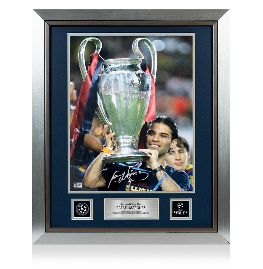 Rafael Marquez Official UEFA Champions League Signed and Framed FC Barcelona Photo: 2009 UEFA Champions League Winner