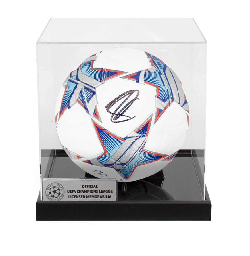 Zlatan Ibrahimovic Official UEFA Champions League Signed Football In Acrylic Case