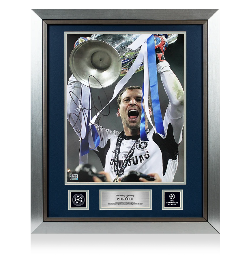 Petr Cech Official UEFA Champions League Signed and Framed Chelsea Photo: 2012 Winner