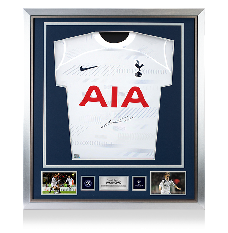 Luka Modric Official UEFA Champions League Front Signed and Framed Tottenham Hotspur 2023-24 Home Shirt UEFA Club Competitions Online Store