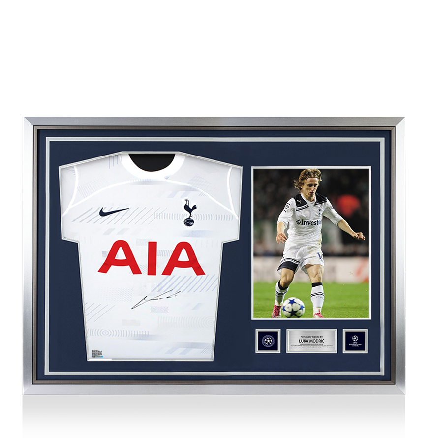 Luka Modric Official UEFA Champions League Front Signed and Hero Framed Tottenham Hotspur 2023-24 Home Shirt UEFA Club Competitions Online Store