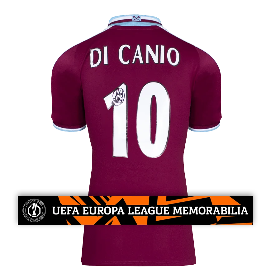 Paolo Di Canio Official UEFA Europa League Back Signed West Ham United 2000 Home Shirt