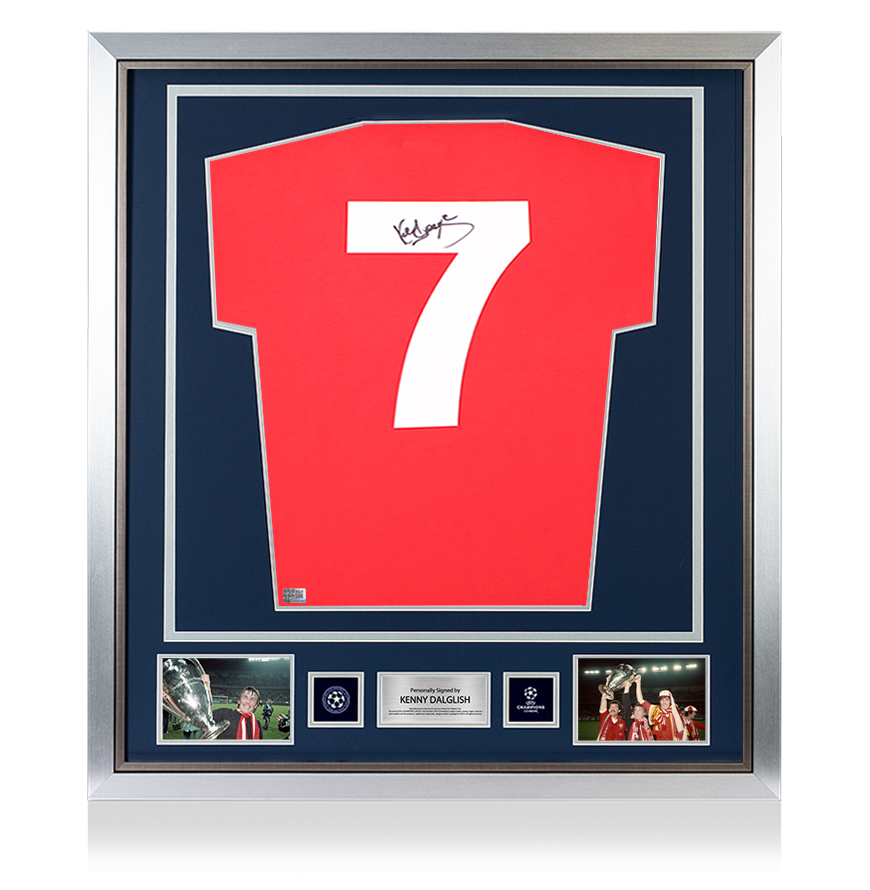 Kenny Dalglish Official UEFA Champions League Back Signed and Framed Liverpool FC 1978 Home Shirt UEFA Club Competitions Online Store