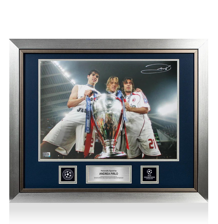 Andrea Pirlo Official UEFA Champions League Signed and Framed AC Milan Photo: UEFA Champions League Winner
