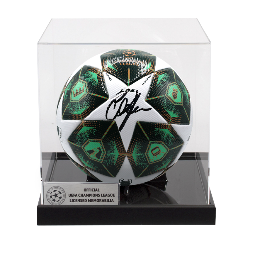 Oliver Kahn Official UEFA Champions League Signed Football In Acrylic Case
