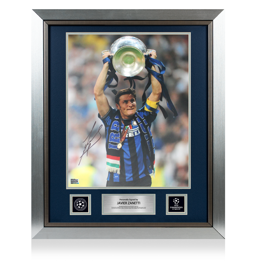 Javier Zanetti Official UEFA Champions League Signed and Framed Internazionale Photo: UEFA Champions League Winner