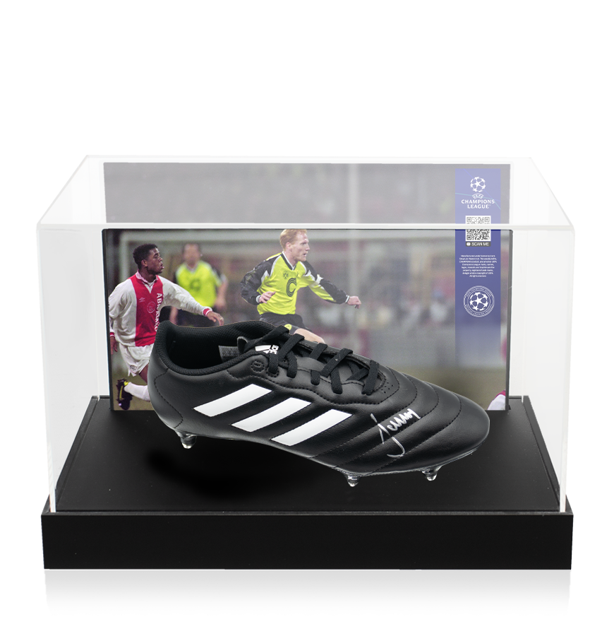 Matthias Sammer Official UEFA Champions League Signed Adidas Boot In Photo Acylic Case: Option 1