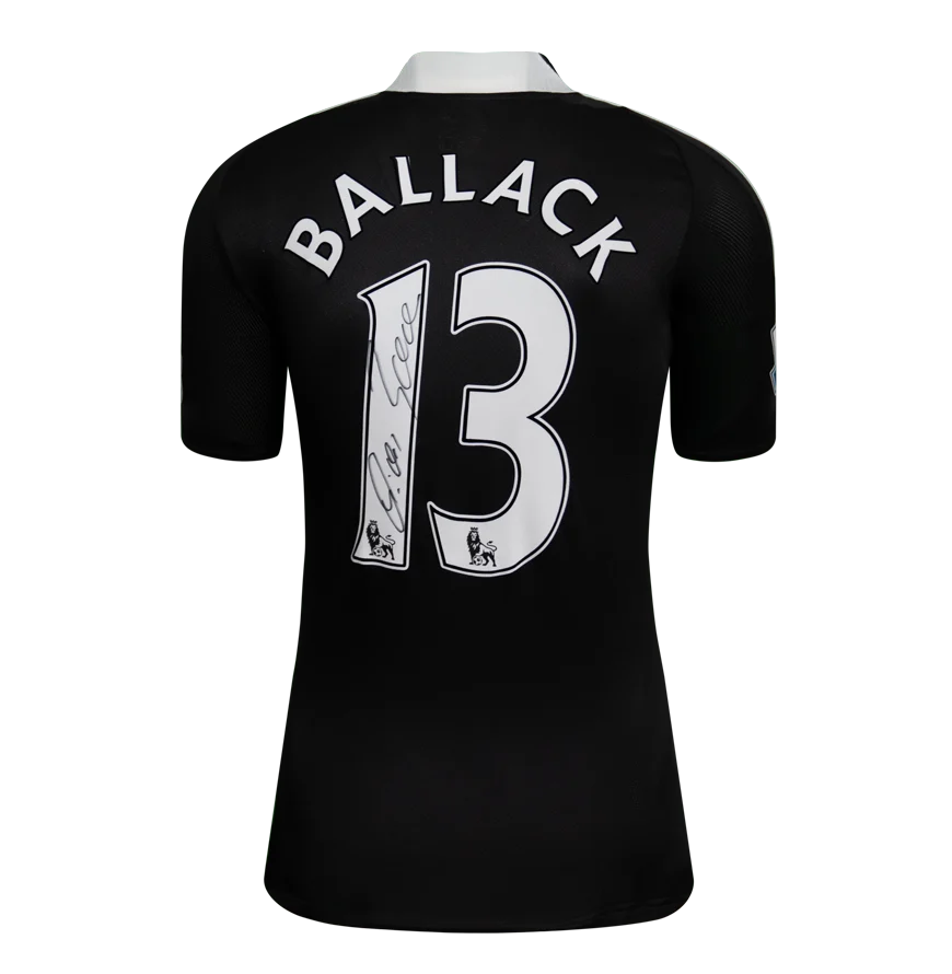 Michael Ballack Official UEFA Champions League Back Signed and Hero Framed Chelsea 2008-09 Away Shirt