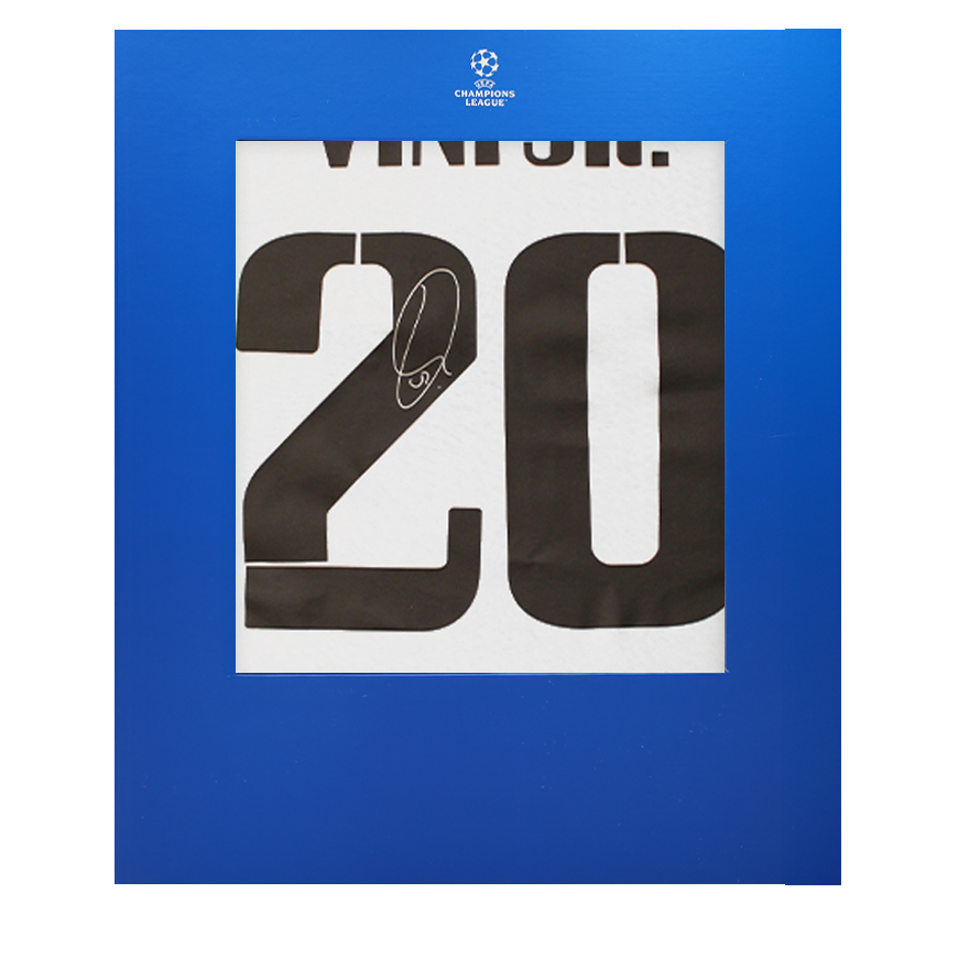 Vinicius Jr Official UEFA Champions League Back Signed Real Madrid 2024-25 Home Shirt In Deluxe Packaging