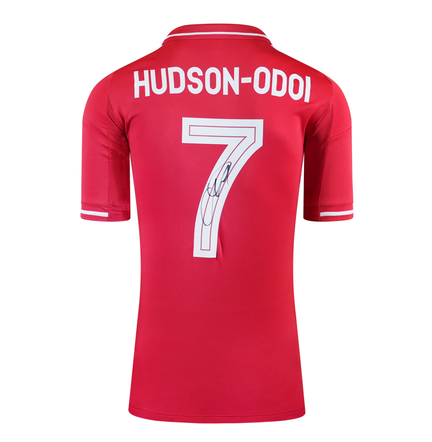 Callum Hudson-Odoi Official UEFA Europa League Back Signed Nottingham Forest 2025-26 Home Shirt