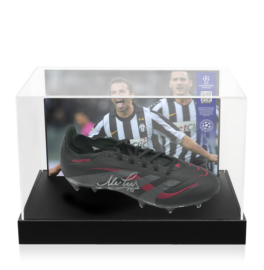 Alessandro Del Piero Official UEFA Champions League Signed Adidas Predator Boot In Photo Acrylic Case: Option 1