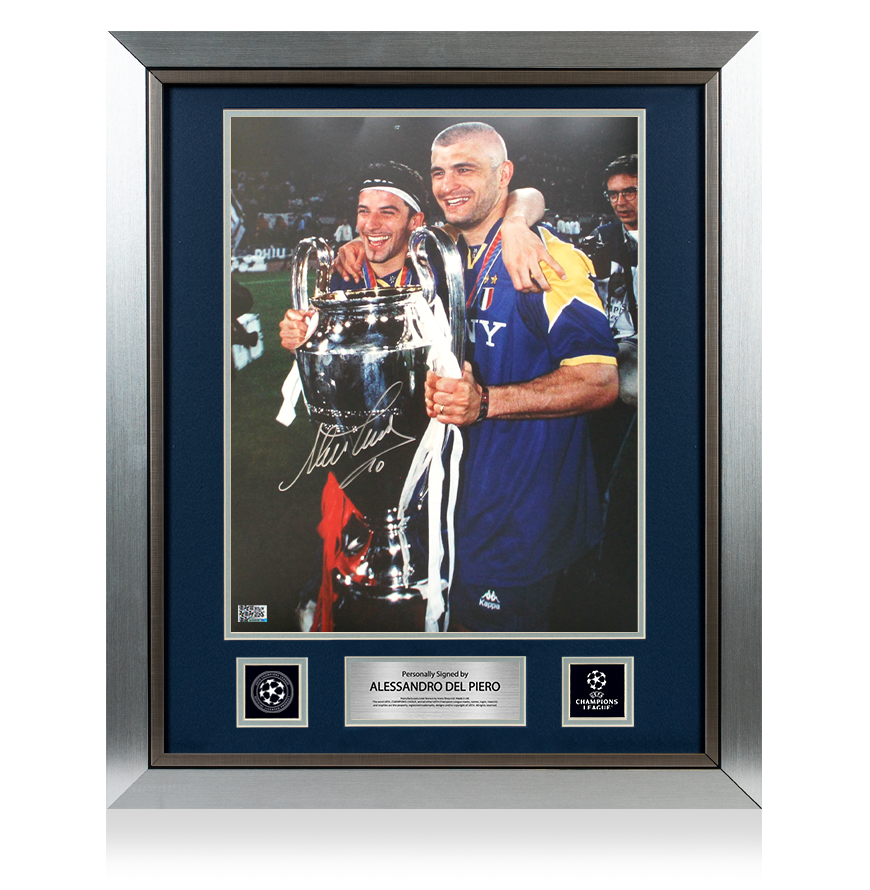 Alessandro Del Piero Official UEFA Champions League Signed and Framed Juventus Photo: UEFA Champions League Winner