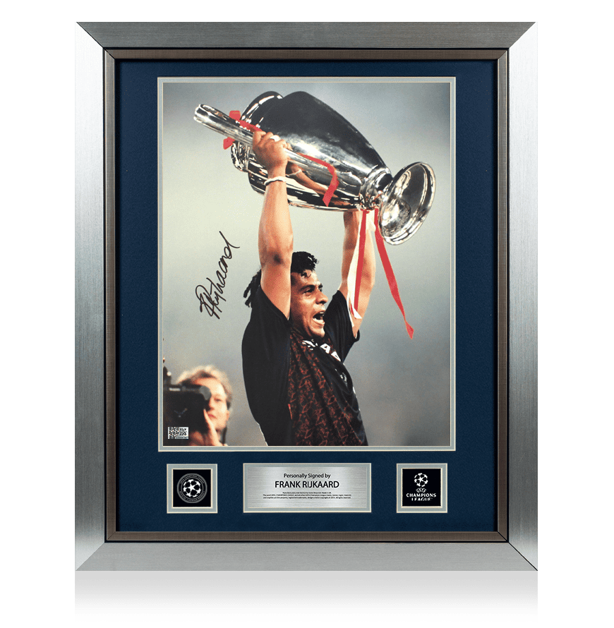 Frank Rijkaard Official UEFA Champions League Signed and Framed AFC Ajax Photo: UEFA Champions League Winner