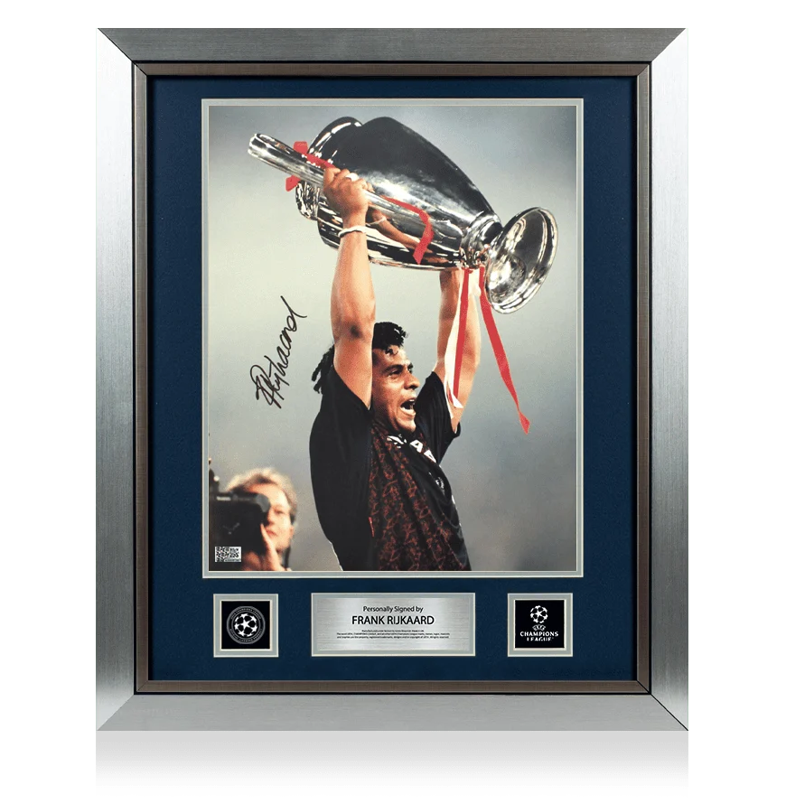 Frank Rijkaard Official UEFA Champions League Signed and Framed AFC Ajax Photo: UEFA Champions League Winner