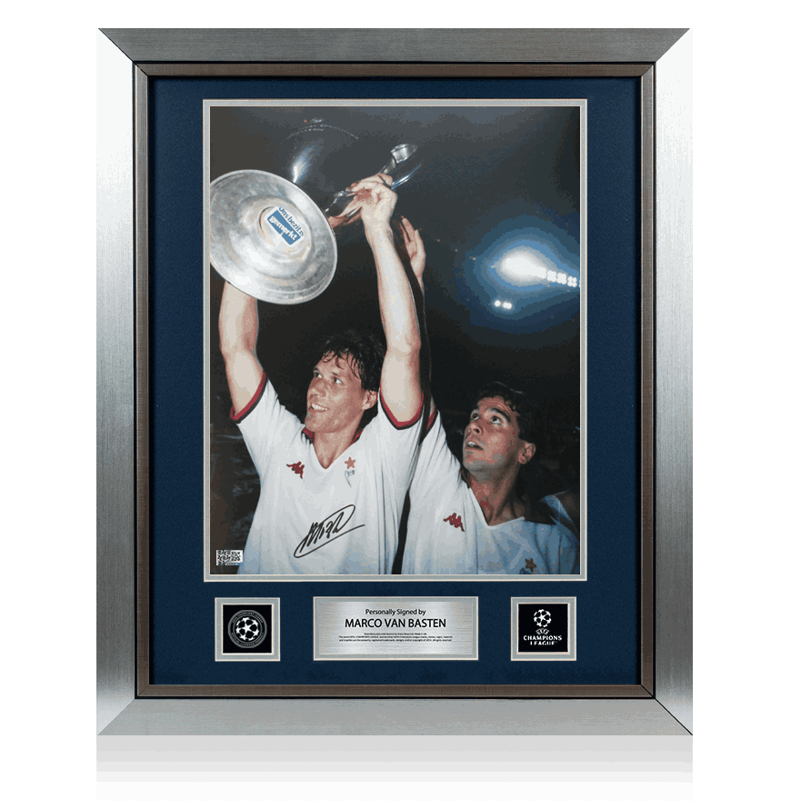 Marco van Basten Official UEFA Champions League Signed and Framed AC Milan Photo: UEFA Champions League Winner