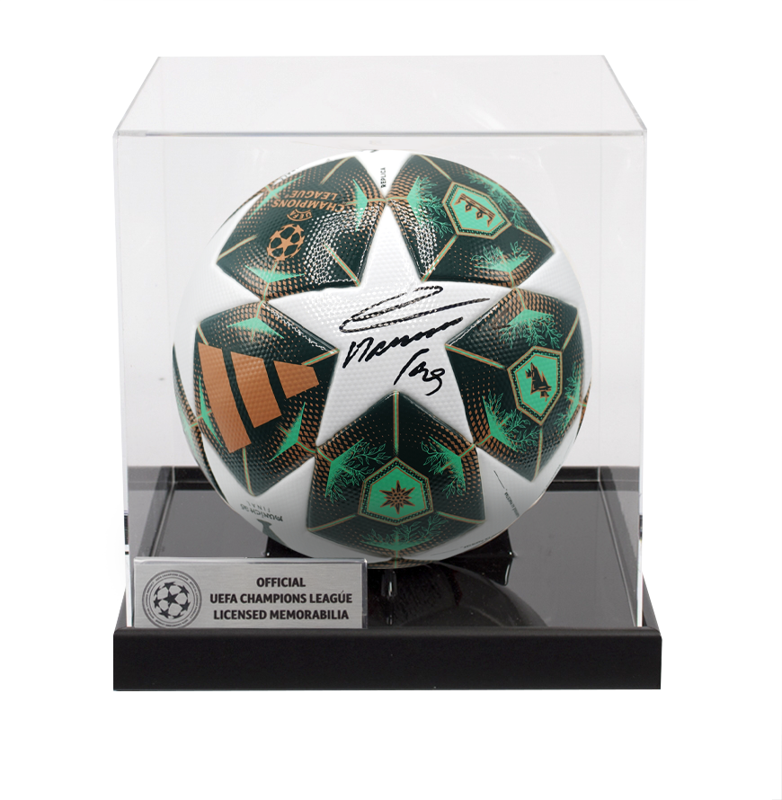 Lautaro Martinez Official UEFA Champions League Signed Football In Acrylic Case