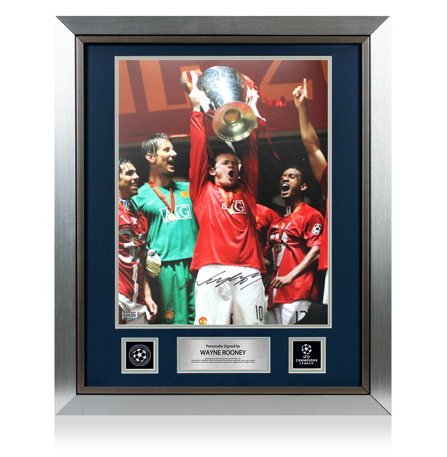 Wayne Rooney Official UEFA Champions League Signed and Framed Manchester United Photo: UEFA Champions League Winner