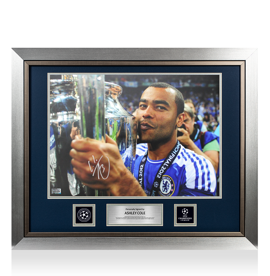 Ashley Cole Official UEFA Champions League Signed and Framed Chelsea Photo: UEFA Champions League Winner