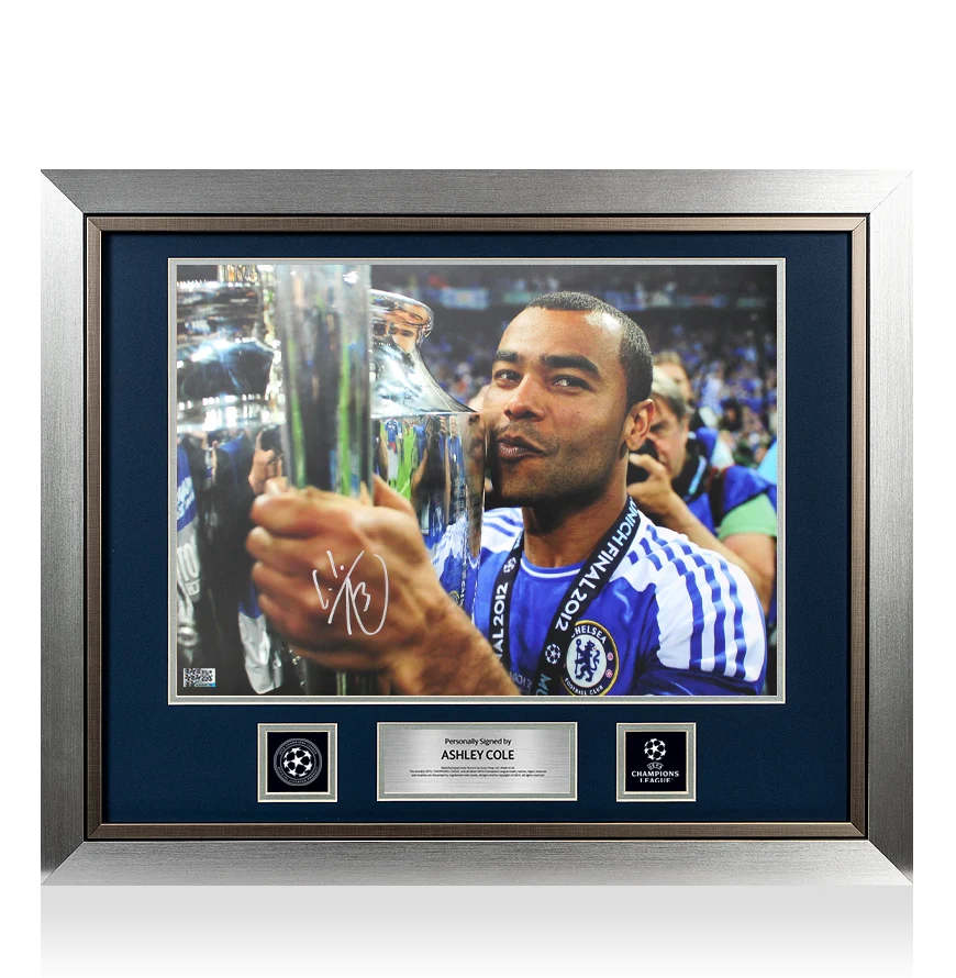 Ashley Cole Official UEFA Champions League Signed and Framed Chelsea Photo: UEFA Champions League Winner