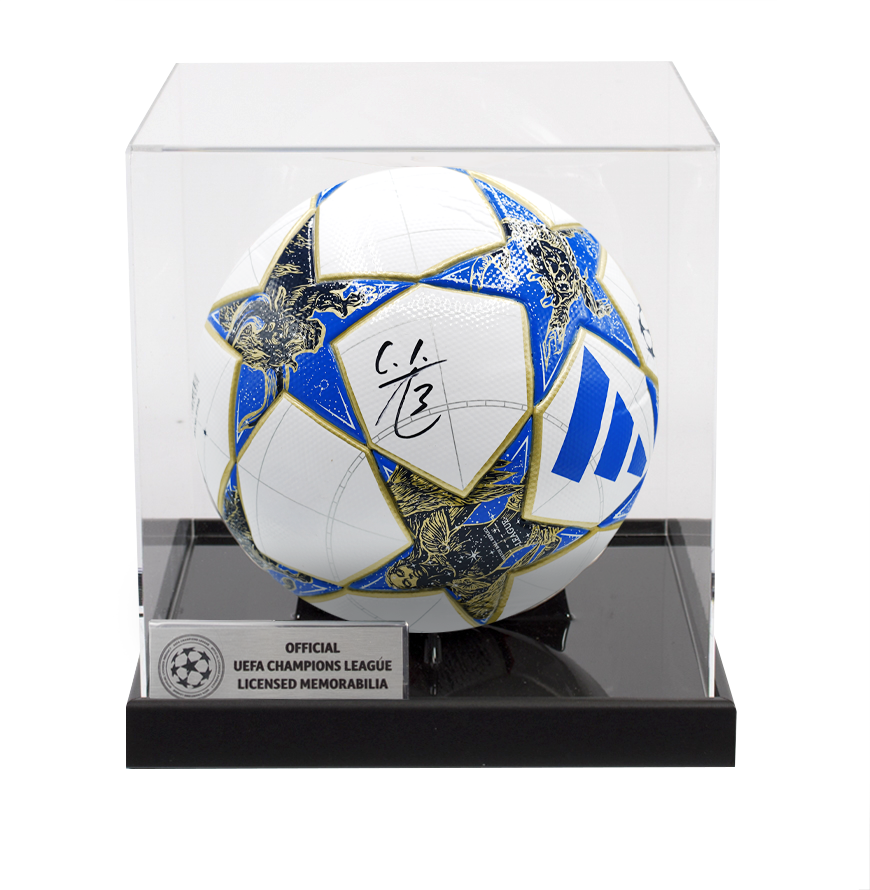 Ashley Cole Official UEFA Champions League Signed Football In Acrylic Case